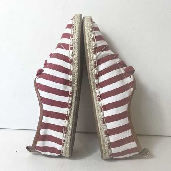 Michael Kors Red Stripes Espadrille Sneaker Womens 6.5M Flat Lace Up Casual Shoe - Picture 6 of 12